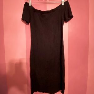 Off the shoulders black dress